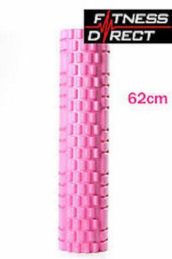 Fitness Direct Foam Roller Trigger Point Textured Massage Yoga Grid Pink 62x14cm
