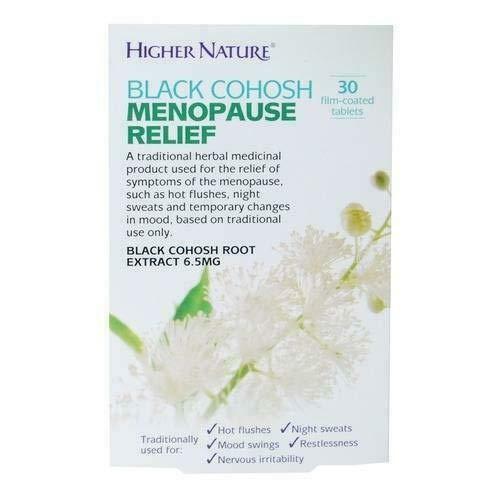 Higher Nature Black Cohosh Menopause Relief Natural Herbal Remedy 30 Tablets