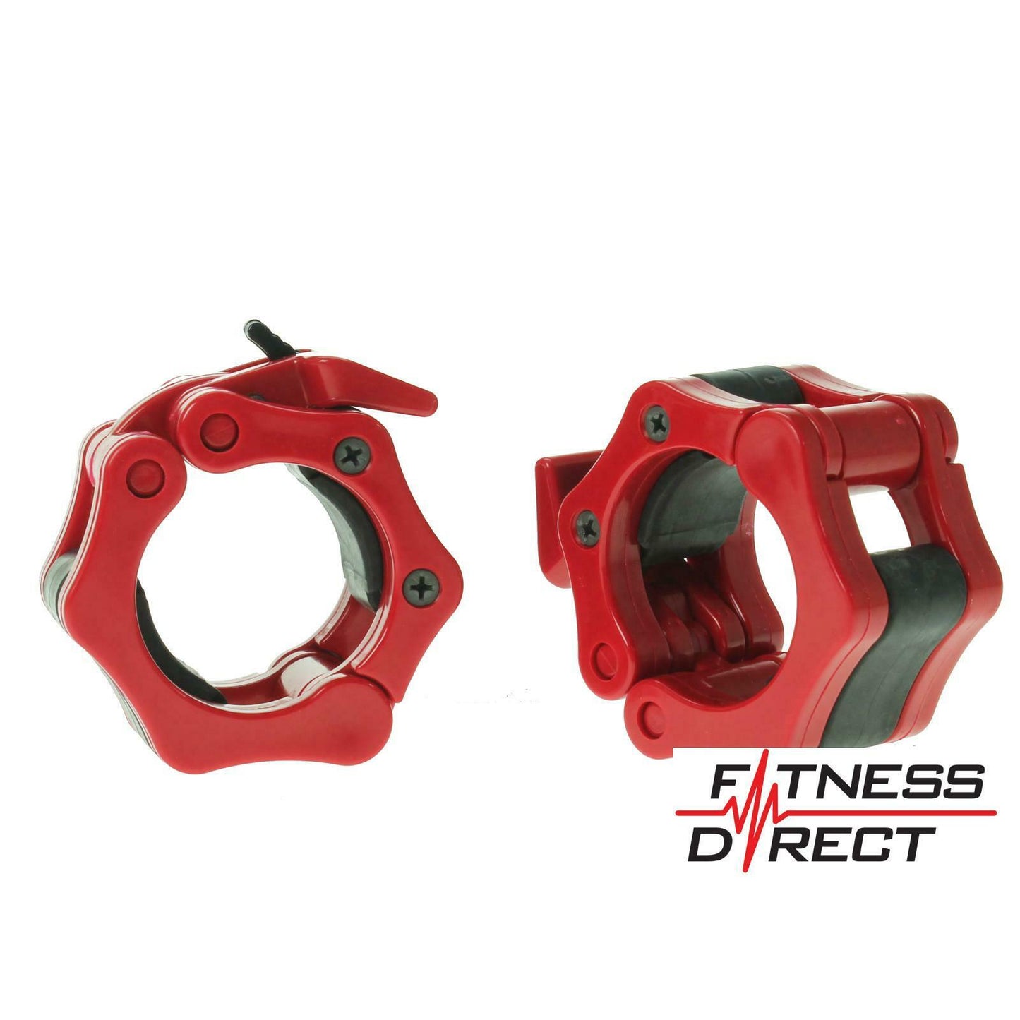 Fitness Direct Olympic Collars Locks Clamp Barbell Dumbbell Clips Weight Pair