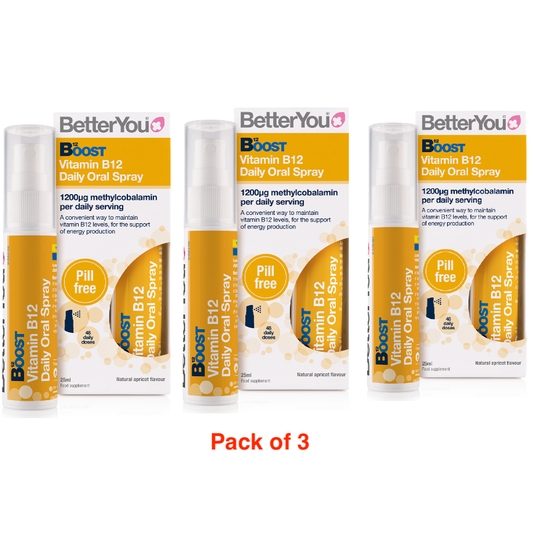 BetterYou Boost B12 Daily Oral Spray 25ml Pack of 3