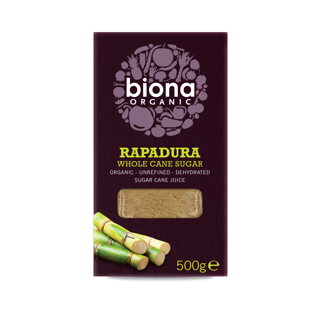 Biona Organic Rapadura Wholecane Sugar 500g Pack of 4