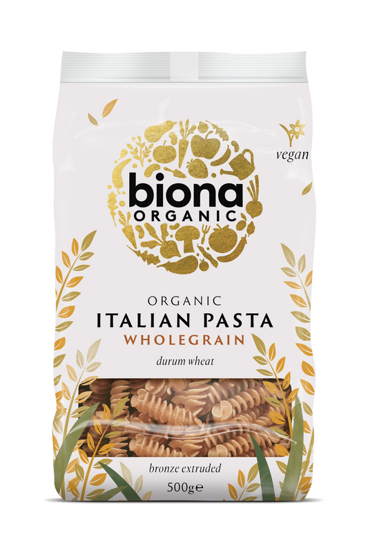 Biona Organic Wholewheat Fusilli 500g Pack of 4