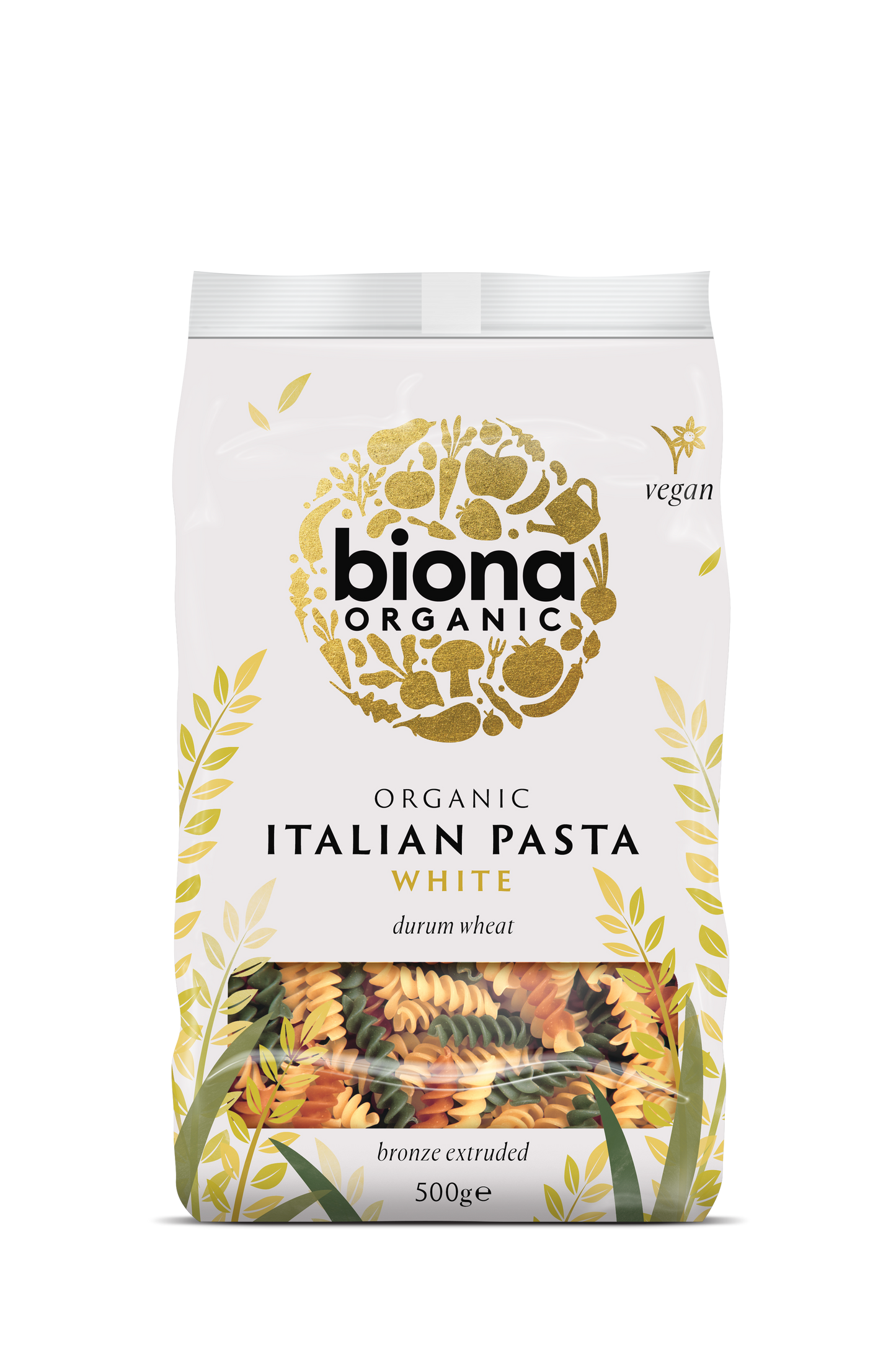 Biona Organic Tricolore Fusilli Pasta 500g Pack of 4