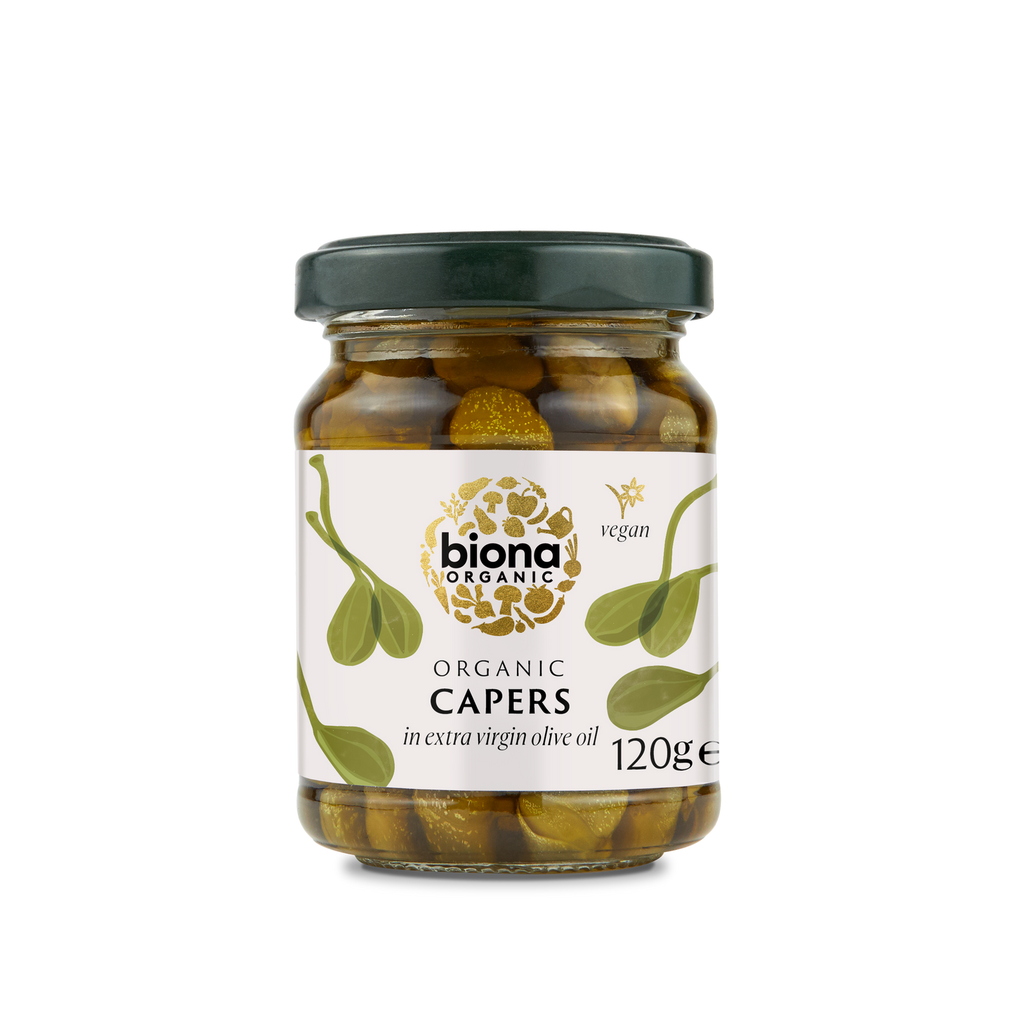 Biona Organic Capers in Extra Virgin Olive Oil 120g Pack of 4