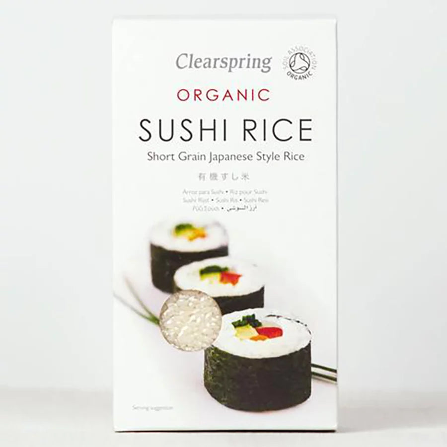Clearspring Organic Sushi Rice - Short Grain Japanese Style Rice 500g - Pack of 4