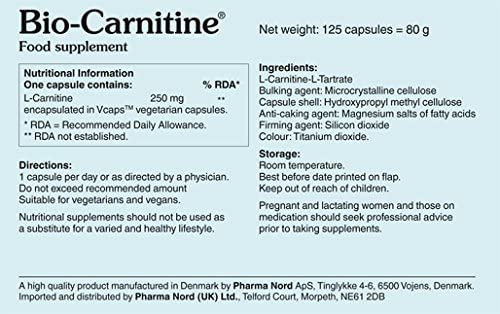 Pharma Nord Bio Carnitine 250mg 125 Capsules