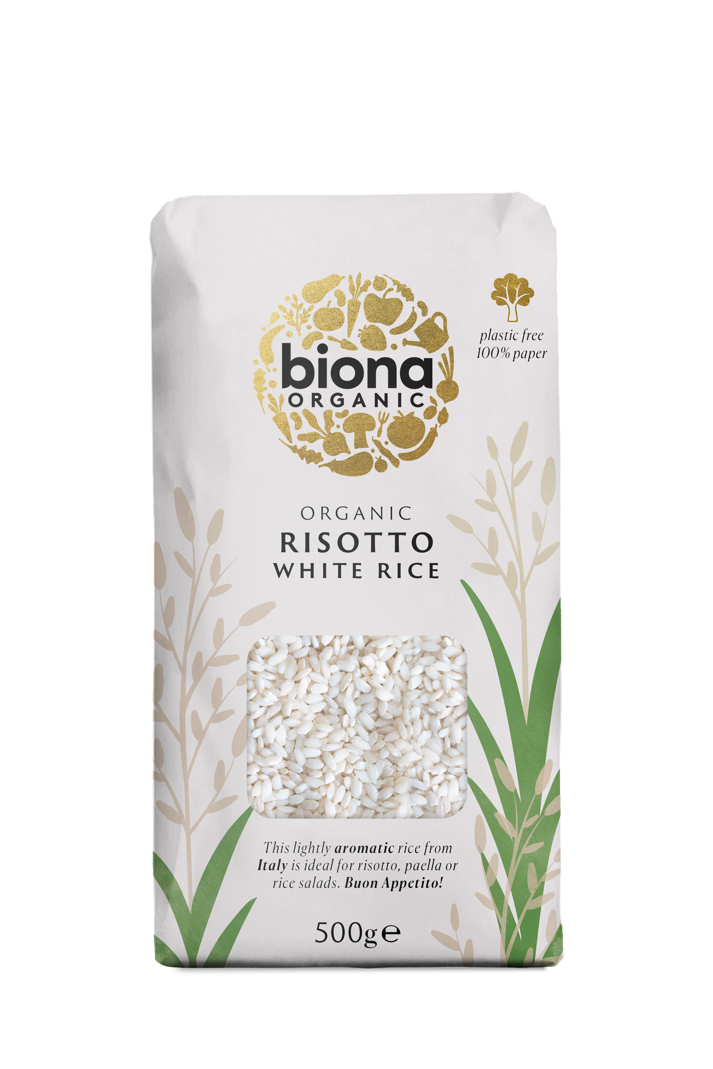 Biona Organic White Risotto Rice 500g Pack of 4