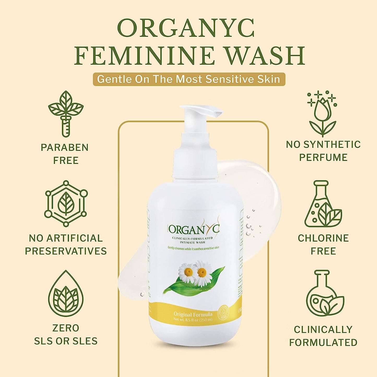 Organyc Intimate Wash with Chamomile - 250ml