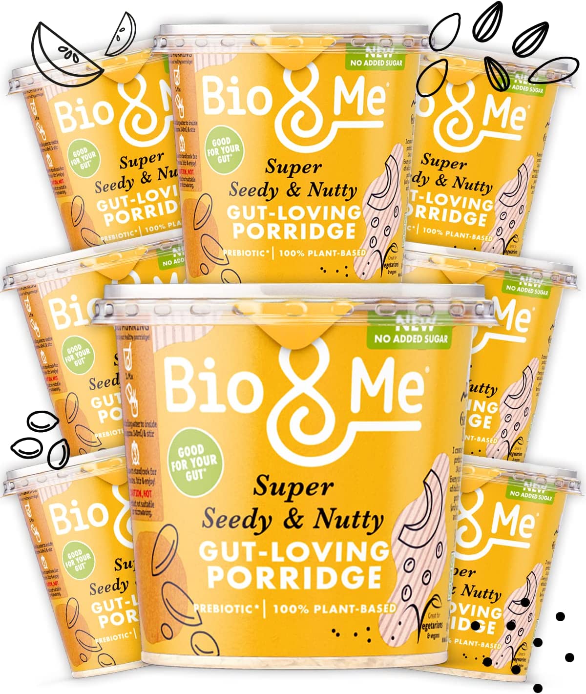 Bio&Me Super Seedy & Nutty Gut-Loving Porridge Pot Pack of 8