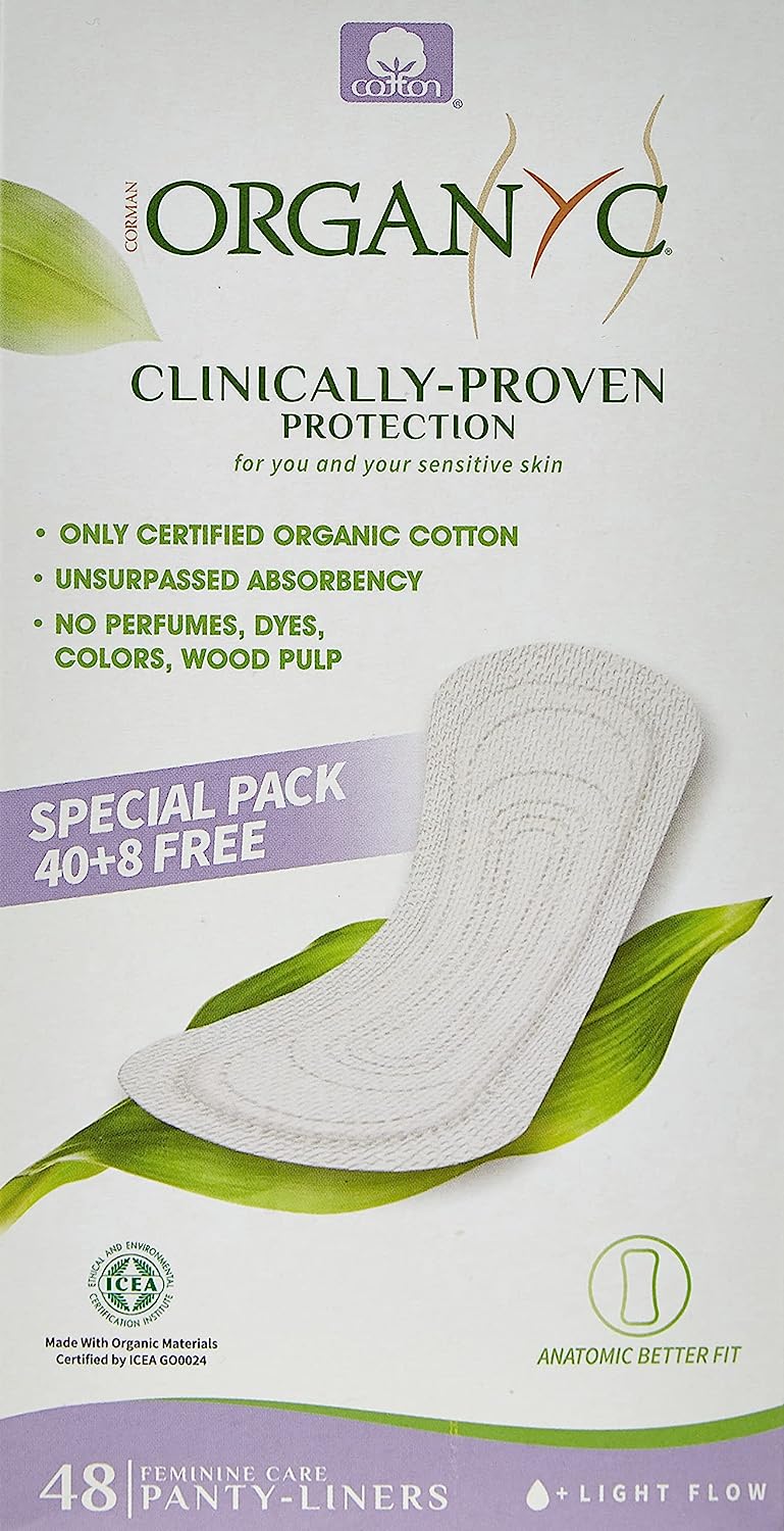 ORGANYC Organic Cotton Panty Liners Light Flow Special Pack 40+8 Free Pack of 2