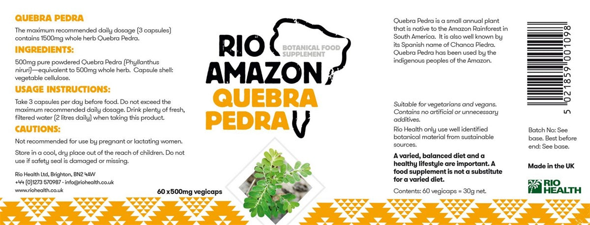 Rio Amazon Quebra Pedra 60 x 500mg Vegicaps