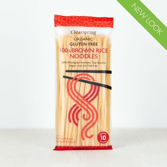 Clearspring Organic Gluten Free 100% Brown Rice Noodles 200g Pack of 6