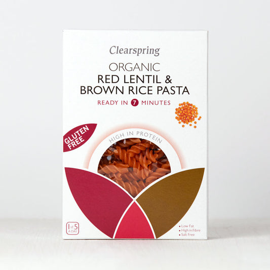 Clearspring Organic Gluten Free Red Lentil & Brown Rice Pasta 250g Pack of 4