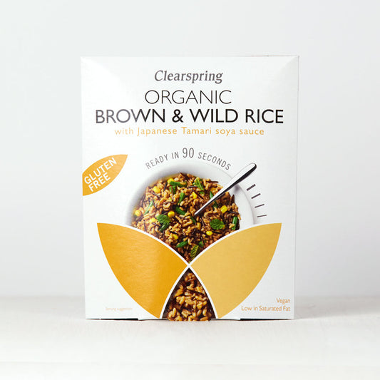 Clearspring Organic Gluten Free 90sec Brown & Wild Rice Pack of 4