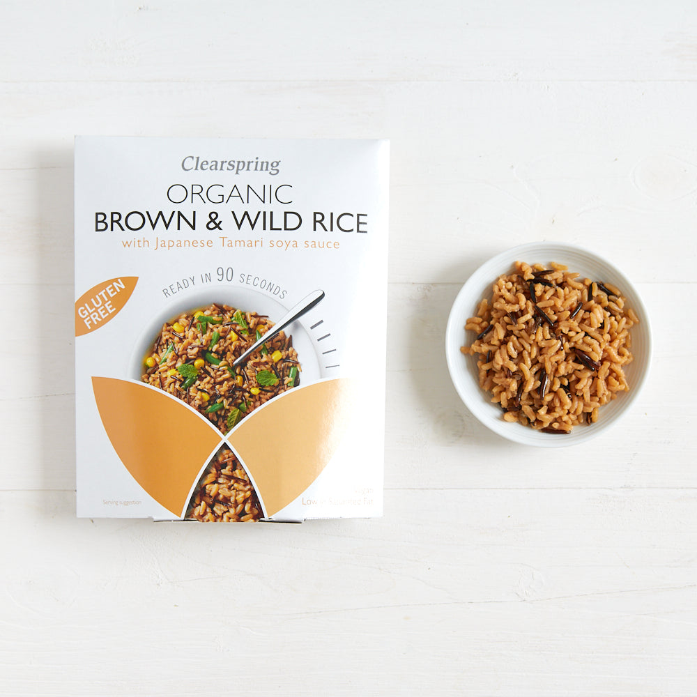 Clearspring Organic Gluten Free 90sec Brown & Wild Rice Pack of 4