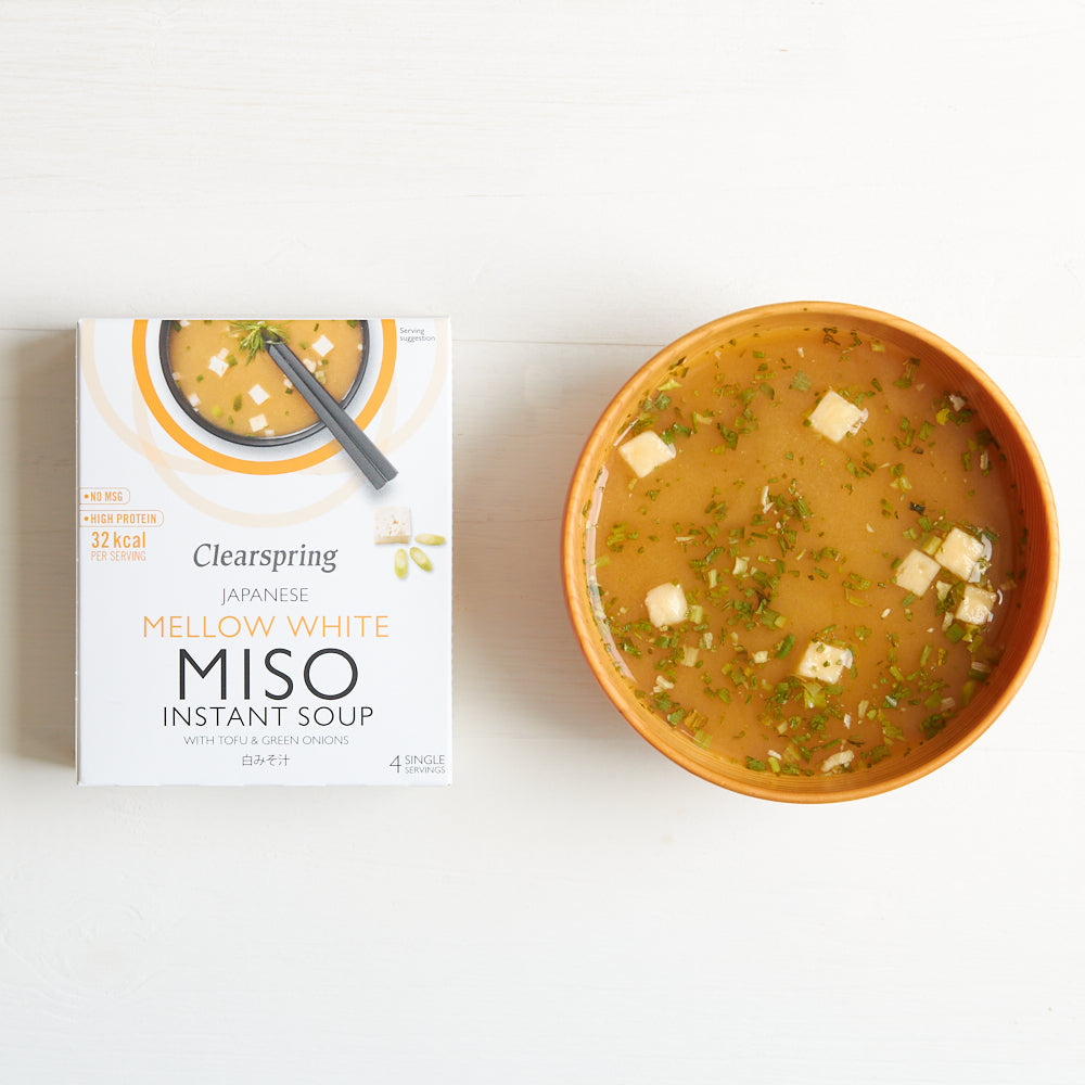 Clearspring Instant Miso Soup Mellow White with Tofu 40g Pack of 4