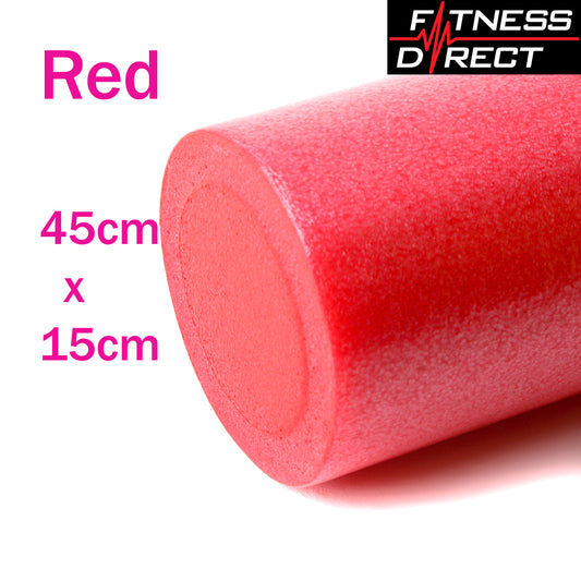 Fitness Direct EPE Foam Roller 45cm Pale Red /Massage/Yoga/Pilates/Physio/core/Balance