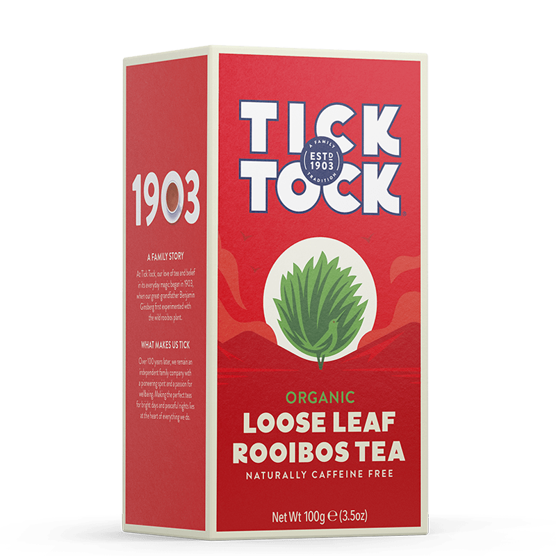 Tick Tock Organic Original Rooibos Loose Leaf 100g Pack of 4
