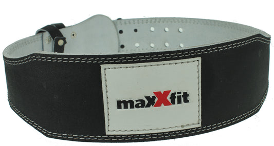 Maxxfit 4" Leather Padded Weight Lifting Belt Gym Training Back Support