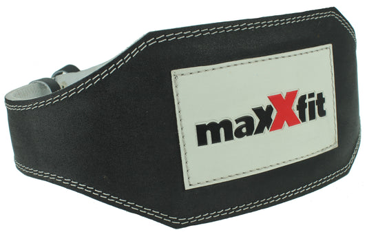 Maxxfit 6" Leather Padded Weight Lifting Belt Gym Training Back Support