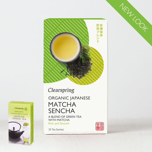 Clearspring Organic Japanese Matcha Sencha 20 Tea Sachets Teabags Pack of 4