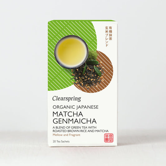 Clearspring Organic Japanese Matcha Genmaicha 20 bags Pack of 4