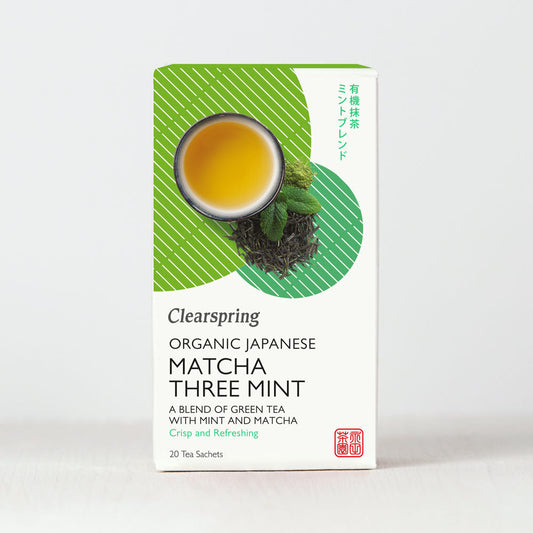 Clearspring Organic Japanese Matcha Three Mint 20 Teabags Pack of 4