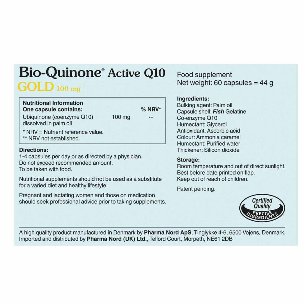 Pharma Nord Bio Quinone Q10 Gold 100mg 60 Capsules
