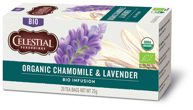 Celestial Seasonings Organic Chamomile & Lavender Tea 20 Bags Pack of 6