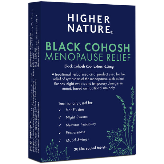 Higher Nature Black Cohosh Menopause Relief Natural Herbal Remedy 30 Tablets