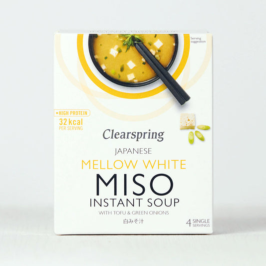 Clearspring Instant Miso Soup Mellow White with Tofu 40g Pack of 4