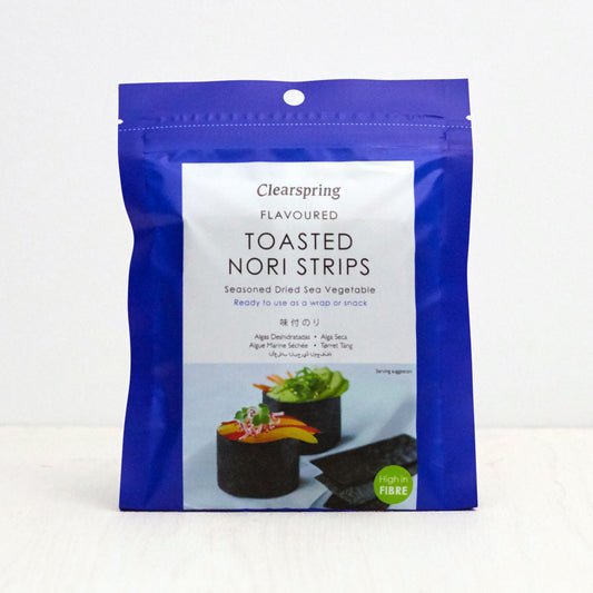 Clearspring Japanese Flavoured Toasted Nori Strips - Dried Sea Vegetable Pack of 4