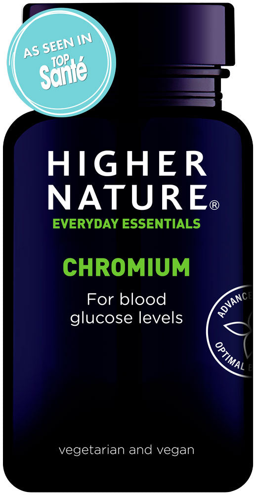 Higher Nature Chromium 200µg  90 Vegetarian Tablets Natural Energy Supplement