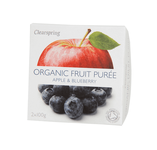 Clearspring Organic Fruit Purée - Apple & Blueberry (2 x 100g) Pack of 6